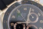 Daytona 116515 RGEWF 1:1 Best Edition Black Dial Diamonds Markers on Black Leather StrapA7750 - Image 4