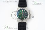 Chronomat B01 42mm SS TF 1:1 Best Edition Green Dial on Black Rubber Strap A7750