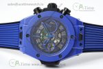 Big Bang Unico Blue Magic Ceramic ZF 1:1 Best Edition Skeleton Dial on Blue Rubber Strap A1280 - Image 6