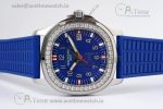Aquanaut 5067A SS PPF 1:1 Best Edition Blue Textured Dial Red Hand on Blue Rubber Strap RONDA Quartz - Image 6