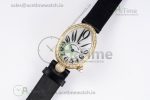 Reine de Naples YG ZF 1:1 Best Edition White Arabic Dial Diamonds Bezel on Black Fabric Strap A537 V2 - Image 7
