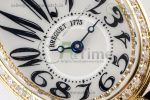 Reine de Naples YG ZF 1:1 Best Edition White Arabic Dial Diamonds Bezel on Black Fabric Strap A537 V2 - Image 5