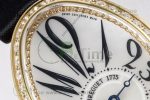 Reine de Naples YG ZF 1:1 Best Edition White Arabic Dial Diamonds Bezel on Black Fabric Strap A537 V2 - Image 4
