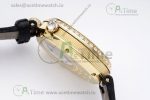 Reine de Naples YG ZF 1:1 Best Edition White Arabic Dial Diamonds Bezel on Black Fabric Strap A537 V2 - Image 8