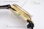 Reine de Naples YG ZF 1:1 Best Edition White Arabic Dial Diamonds Bezel on Black Fabric Strap A537 V2 - Image 9