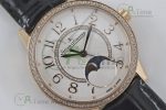 Rendez-Vous Moon Medium RG Q8 1:1 Best Edition White Textured Dial Diamonds Bezel on Black Leather Strap A935 - Image 2