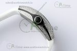 Vanguard V45 SS ABF Best Edition Full Diamonds Dial on White Leather Strap A2824 - Image 9