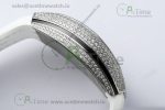 Vanguard V45 SS ABF Best Edition Full Diamonds Dial on White Leather Strap A2824 - Image 10