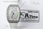 Vanguard V45 SS ABF Best Edition Full Diamonds Dial on White Leather Strap A2824 - Image 23