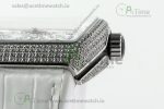 Vanguard V45 SS ABF Best Edition Full Diamonds Dial on White Leather Strap A2824 - Image 8