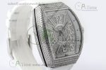 Vanguard V45 SS ABF Best Edition Full Diamonds Dial on White Leather Strap A2824 - Image 2