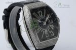 Vanguard V45 SS ABF Best Edition Full Diamonds Case Black Dial on Black Leather Strap A2824 - Image 2