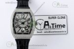 Vanguard V45 SS ABF Best Edition Full Diamonds Case Black Dial on Black Leather Strap A2824 - Image 23