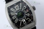 Vanguard V45 SS ABF Best Edition Full Diamonds Case Black Dial on Black Leather Strap A2824 - Image 3