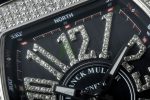 Vanguard V45 SS ABF Best Edition Full Diamonds Case Black Dial on Black Leather Strap A2824 - Image 4
