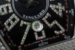Vanguard V45 SS ABF Best Edition Full Diamonds Case Black Dial on Black Leather Strap A2824 - Image 5