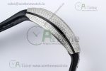 Vanguard V45 SS ABF Best Edition Full Diamonds Case Black Dial on Black Leather Strap A2824 - Image 9