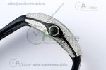 Vanguard V45 SS ABF Best Edition Full Diamonds Case Black Dial on Black Leather Strap A2824 - Image 10