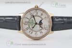 Rendez-Vous Moon Medium RG Q8 1:1 Best Edition White Textured Dial Diamonds Bezel on Black Leather Strap A935 - Image 5
