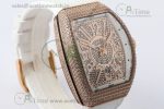 Vanguard V45 RG ABF Best Edition Full Diamonds Dial on White Leather Strap A2824 - Image 2