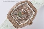 Vanguard V45 RG ABF Best Edition Full Diamonds Dial on White Leather Strap A2824 - Image 7