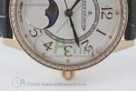 Rendez-Vous Moon Medium RG Q8 1:1 Best Edition White Textured Dial Diamonds Bezel on Black Leather Strap A935 - Image 6