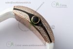Vanguard V45 RG ABF Best Edition Full Diamonds Dial on White Leather Strap A2824 - Image 9