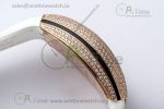 Vanguard V45 RG ABF Best Edition Full Diamonds Dial on White Leather Strap A2824 - Image 10