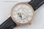 Rendez-Vous Moon Medium RG Q8 1:1 Best Edition White Textured Dial Diamonds Bezel on Black Leather Strap A935 - Image 7