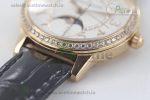 Rendez-Vous Moon Medium RG Q8 1:1 Best Edition White Textured Dial Diamonds Bezel on Black Leather Strap A935 - Image 8