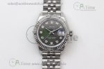 Lady DateJust 28 SS TWF 1:1 Best Edition 904L Steel Grey Dial Diamonds Markers on President Bracelet NH05