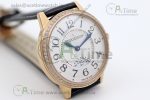 Rendez-Vous Date RG White Dial Full Paved Diamonds on Black Leather Strap A898 - Image 2