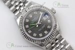 Lady DateJust 28 SS TWF 1:1 Best Edition 904L Steel Grey Dial Diamonds Markers on President Bracelet NH05 - Image 3