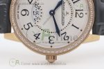 Rendez-Vous Date RG White Dial Full Paved Diamonds on Black Leather Strap A898 - Image 7