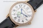 Rendez-Vous Date RG White Dial Full Paved Diamonds on Black Leather Strap A898 - Image 8