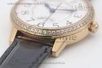 Rendez-Vous Date RG White Dial Full Paved Diamonds on Black Leather Strap A898 - Image 9