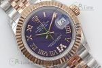 Lady DateJust 28 SS/YG TWF 1:1 Best Edition Purple Dial Roman Markers on Jubilee Bracelet NH05 - Image 3