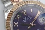 Lady DateJust 28 SS/YG TWF 1:1 Best Edition Purple Dial Roman Markers on Jubilee Bracelet NH05 - Image 4