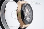 Royal Oak Offshore 44mm RG Ceramic Bezel APF 1:1 Best Edition Black/White Dial on Rubber Strap A3126 - Image 2