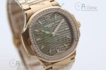 Nautilus 7118/1A MSF 1:1 Best Edition Grey Textured Dial Diamonds Bezel on RG Bracelet A324 Super Clone - Image 2