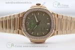 Nautilus 7118/1A MSF 1:1 Best Edition Grey Textured Dial Diamonds Bezel on RG Bracelet A324 Super Clone - Image 6