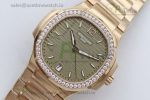 Nautilus 7118/1A MSF 1:1 Best Edition Grey Textured Dial Diamonds Bezel on RG Bracelet A324 Super Clone - Image 8