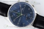Portuguese Chrono IW3716 RSF 1:1 Best Edition Blue Dial on Black Leather Strap A7750 - Image 3