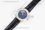 Master Grande Tradition RG Blue Revolves Dial Diamonds Bezel on Black Leather Strap - Image 8