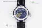 Master Grande Tradition SS Blue Revolves Dial Blue Diamonds Bezel on Black Leather Strap