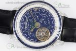 Master Grande Tradition SS Blue Revolves Dial Blue Diamonds Bezel on Black Leather Strap - Image 3