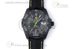 Aquaracer Calibre 5 PVD 41mm TARF 1:1 Best Edition Carbon/Yellow Dial on Black Nylon Strap SW200