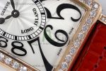 Long Island Ladies RG Diamonds Bezel APSF 1:1 Best Edition White Texured Dial on Red Leather Strap Jap Quartz - Image 5