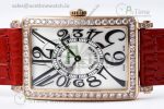 Long Island Ladies RG Diamonds Bezel APSF 1:1 Best Edition White Texured Dial on Red Leather Strap Jap Quartz - Image 6