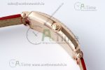 Long Island Ladies RG Diamonds Bezel APSF 1:1 Best Edition White Texured Dial on Red Leather Strap Jap Quartz - Image 9